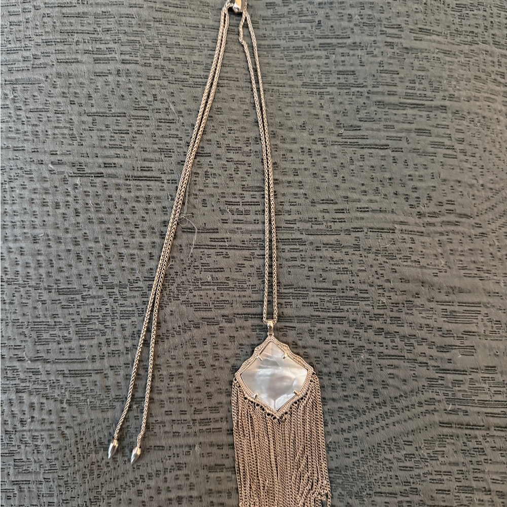 Kendra Scott Adjustable Length Silver Fringe Neck… - image 2